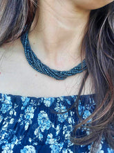 Load image into Gallery viewer, Navy Blue Magnetic Murano Glass Necklace