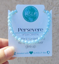 Load image into Gallery viewer, Aqua Crystal "Persevere" Stacker - TJazelle HELP