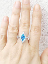 Load image into Gallery viewer, CZ Clear &amp; Blue Evil Eye Ring - Sterling Silver