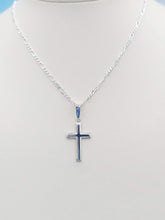 Load image into Gallery viewer, Petite Flat Cross Necklace - Sterling Silver