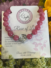 Load image into Gallery viewer, "Rose of Love" Pink Jade Bracelet - TJazelle