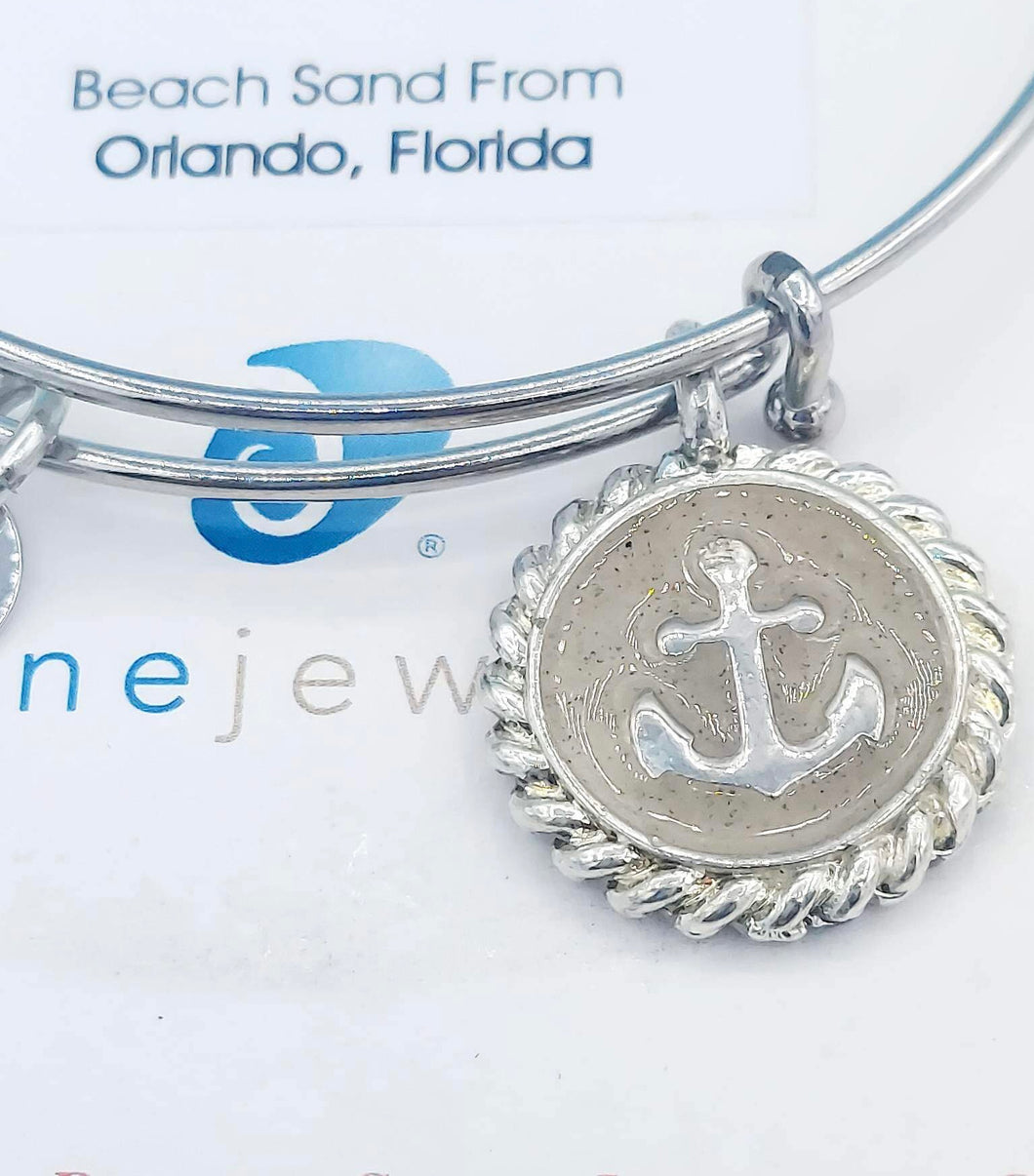 Orlando, Florida - Dune Anchor Beach Bangle Bracelet