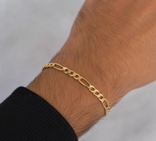 Load image into Gallery viewer, Men’s Figaro Link Bracelet - 14k Gold