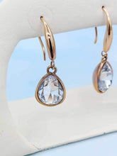 Load image into Gallery viewer, Clear Teardrop Crystal &amp; Rose Gold Plated Drop Earrings