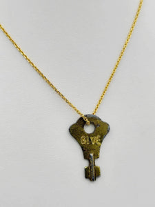 “Give" Giving Key Necklace