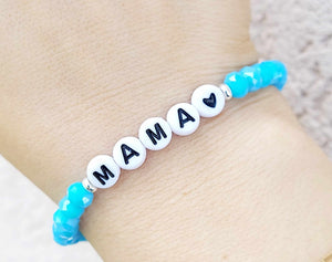Mama w/ Heart Beaded Bracelet - Elena Michele