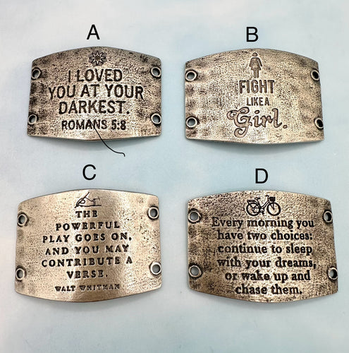 Lenny and Eva Sentiment Plates - Antique Silver