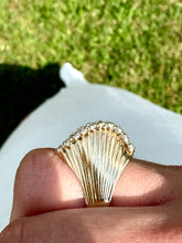 Load image into Gallery viewer, Vintage Shell Dome Diamond Ring - 10K Yellow Gold - Estate