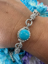 Load image into Gallery viewer, Judith Ripka 925 Turquoise Bracelet - Estate