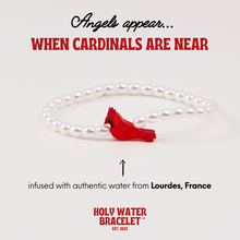 Load image into Gallery viewer, Cardinal Holy Water Stretch Bracelet in Pearl