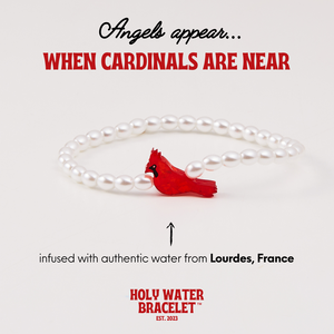 Cardinal Holy Water Stretch Bracelet in Pearl