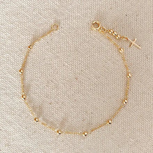 Load image into Gallery viewer, 18k Gold Filled Beaded Bracelet with Cross Charm
