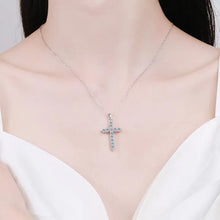 Load image into Gallery viewer, Moissanite Cross Pendant Necklace in 925 Sterling
