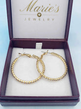 Load image into Gallery viewer, Omega Back Pave Hoop - Gold Tone
