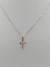 Load image into Gallery viewer, Yellow Gold Mini Crucifix Necklace - 14K