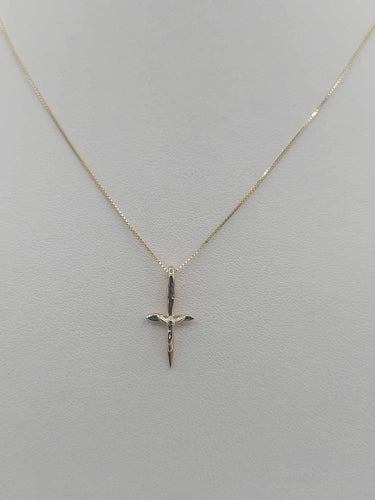 Yellow Gold Mini Crucifix Necklace - 14K