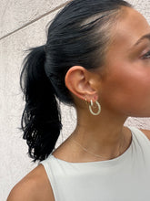 Load image into Gallery viewer, Fancy Ice Hoops - 14K Yellow &amp; White Gold