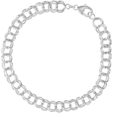 Load image into Gallery viewer, Double Link Charm Bracelet 7” - Sterling Silver
