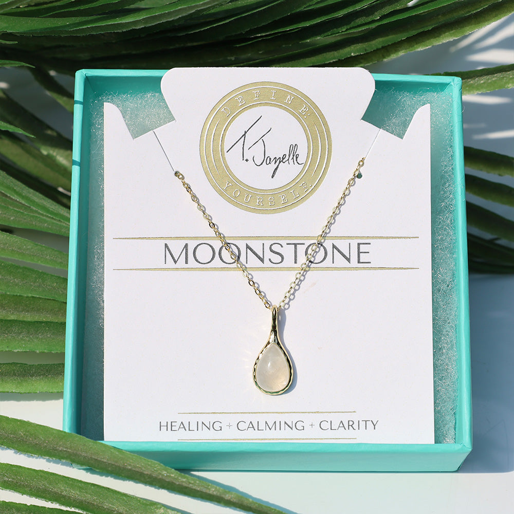 Moonstone Stone Charm Necklace - TJazelle