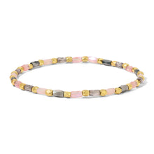 Load image into Gallery viewer, Pinky Promise Grey &amp; Pink Crystal Stretch Bracelet