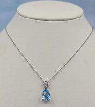Load image into Gallery viewer, Blue Topaz Pear Shaped Necklace-14K White Gold