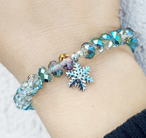 Multi Colored Crystal Silver Snowflake- Elena Michele