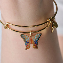 Load image into Gallery viewer, Chrysiridia Rhipheus Butterfly Charm Bangle