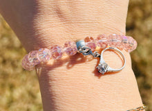 Load image into Gallery viewer, Pink Crystal w/Diamond Ring Charm Bracelet