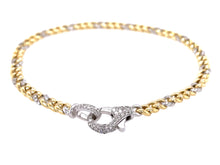 Load image into Gallery viewer, Diamond Lobster Clasp &amp; Cuban Link Bracelet - 14K Yellow Gold