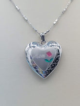 Load image into Gallery viewer, Mom Rose Locket Necklace - Sterling Silver