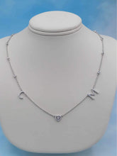 Load image into Gallery viewer, Diamond Initial Silver Heart Necklace - Sterling Silver