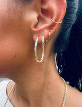 Load image into Gallery viewer, Oval Twisted Design Hoops - 14K Yellow Gold
