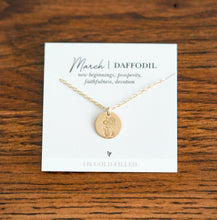 Load image into Gallery viewer, Birth Flower Necklace- Gold Filled