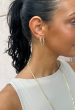 Load image into Gallery viewer, Twist Ribbon Hoops .75 inch - 14K Yellow Gold