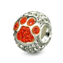 Load image into Gallery viewer, Orange/White Paw Pave Bead (Retired) - OHM