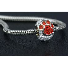 Load image into Gallery viewer, Orange/White Paw Pave Bead (Retired) - OHM