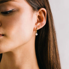 Load image into Gallery viewer, Amari Pearl Huggie Hoops Earrings - Lovers Tempo