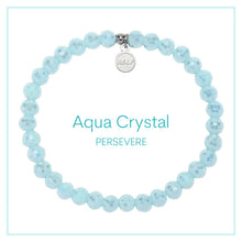 Load image into Gallery viewer, Aqua Crystal "Persevere" Stacker - TJazelle HELP