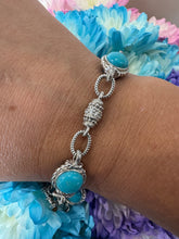 Load image into Gallery viewer, Judith Ripka 925 Turquoise Bracelet - Estate