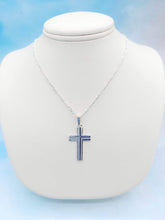 Load image into Gallery viewer, Outlined Flat Cross Necklace - Sterling Silver