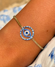 Load image into Gallery viewer, Evil Eye Bracelet - Gold Plated Sterling Silver