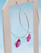Load image into Gallery viewer, Hot Pink-Teardrop Gemstone Earrings