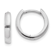 Load image into Gallery viewer, White Gold Huggie Hoops - 10K White Gold