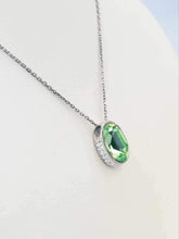 Load image into Gallery viewer, Oval Peridot Pendant Necklace - Sterling Silver
