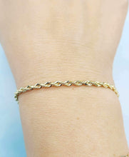 Load image into Gallery viewer, 14K Gold 3mm Diamond Cut Royal Rope Bracelet