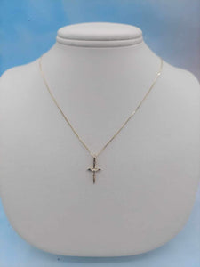 Yellow Gold Mini Crucifix Necklace - 14K