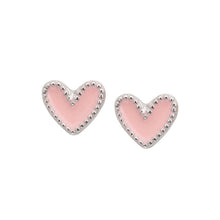 Load image into Gallery viewer, Heart Stud Earrings in Pink