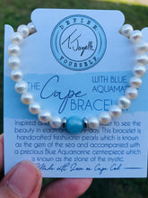 Load image into Gallery viewer, Pearl with Aquamarine - The TJazelle Cape Bracelet