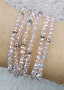 Light Pink AB with Silver Accents - Crystal Stacker