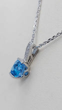 Load image into Gallery viewer, Blue Topaz Estate Necklace - 10K White Gold